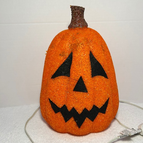 Kmart Other - Vintage Kmart Halloween Melted Plastic Popcorn Pumpkin Jack-O-Lantern Light 12"